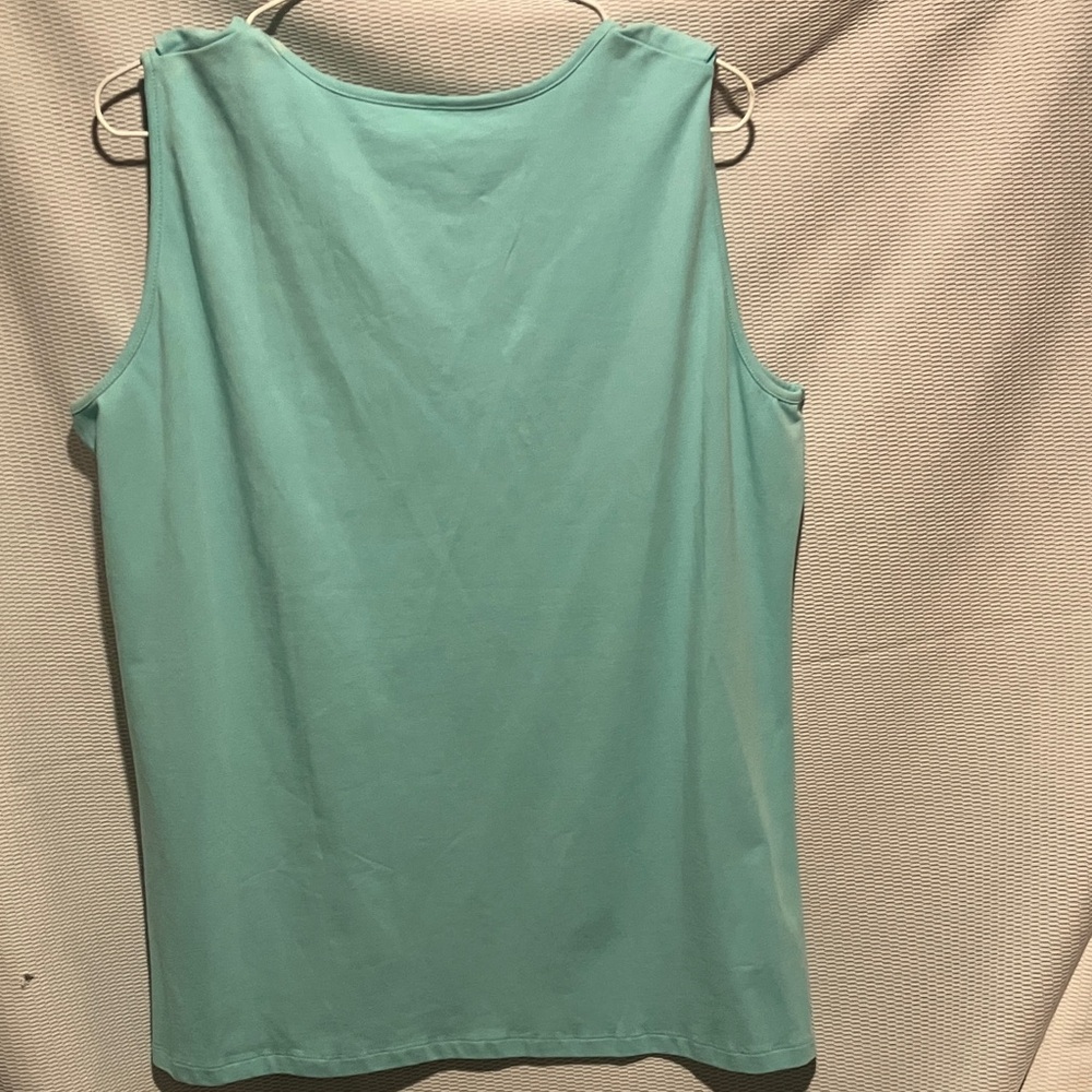 Women's Teal Ruffle Tank Top - Picture 3 of 3